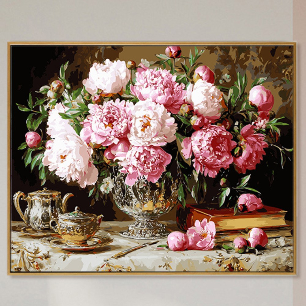 추상화 65x50cm 캔버스 캔버스페인팅 분할 그림그리기 고흐 모란꽃 대형 그리기 양귀비 - 상품 이미지