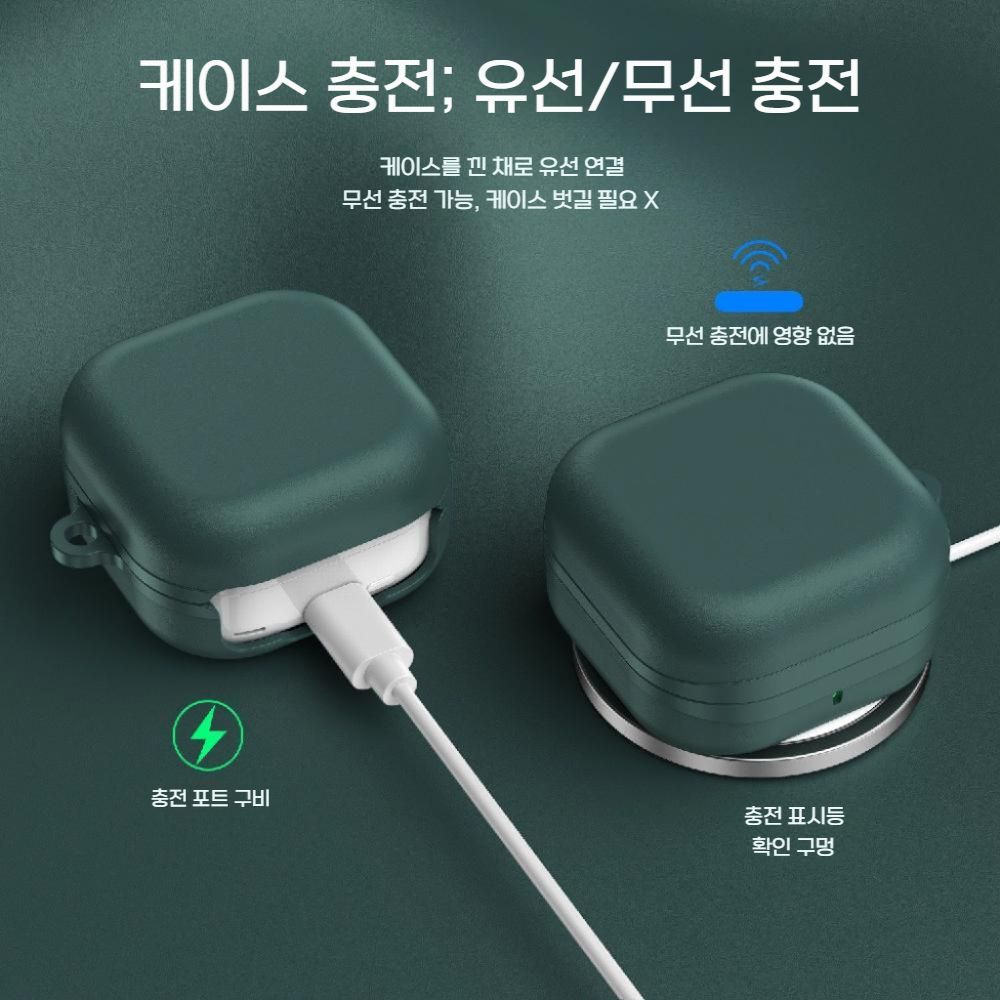 갤럭시 버즈4 프로 케이스 리치 패턴 니치 고급 가죽 커버 메탈 후크 - 상세 이미지 2