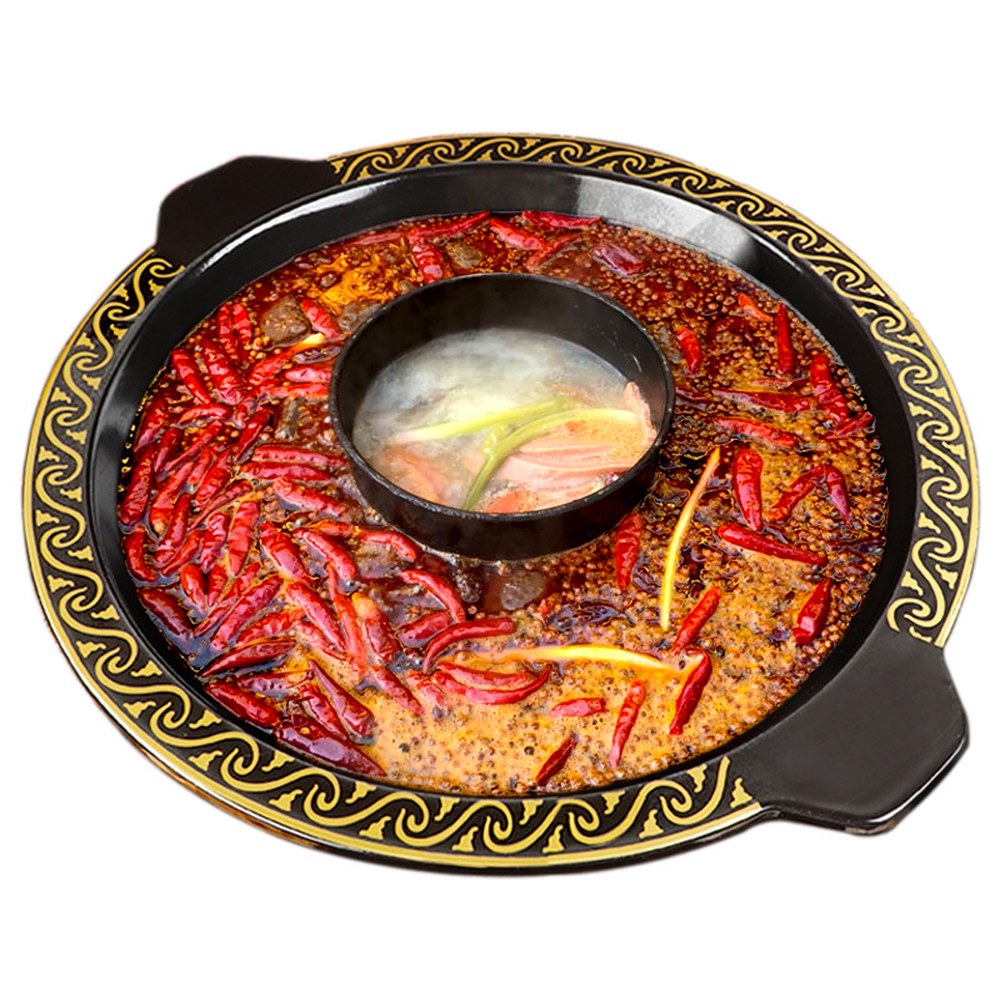 마라탕 냄비 전골 스탠 용문홍탕냄비 샤브샤브 2칸나눔 훠궈냄비 32 도넛 전골냄비 전골팬 훠궈 식 직변 32 용문홍탕냄비 직변 - 상품 이미지