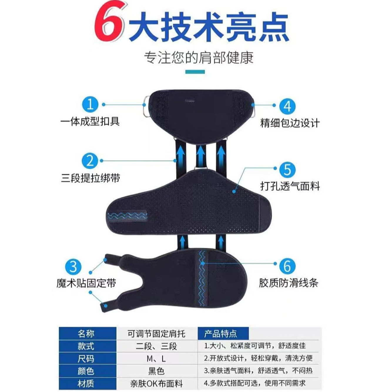위한 홀더 회전근개 보호대 FR 패드가 팔꿈치 좌우공용 어깨 숄더 탈구 블루 FR 좌우공용 숄더 홀더 - 상세 이미지 2