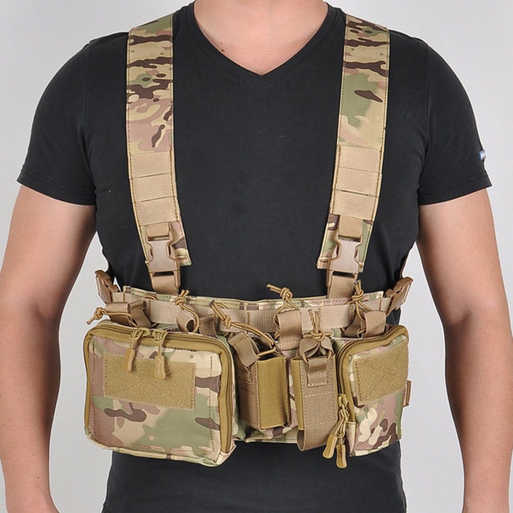 조끼 워게임 CS 매치 탄창 몰리 시스템 SINAIRSOFT 나일론 스와트 TCM 캐미솔런닝 검정CP - 상품 이미지