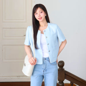 [N배송] 로엠 올데이 칼라리스 트위드 반팔 자켓 RMJKG25R99 착용 후기 | 사이즈/핏 총정리 - 상품 이미지 2