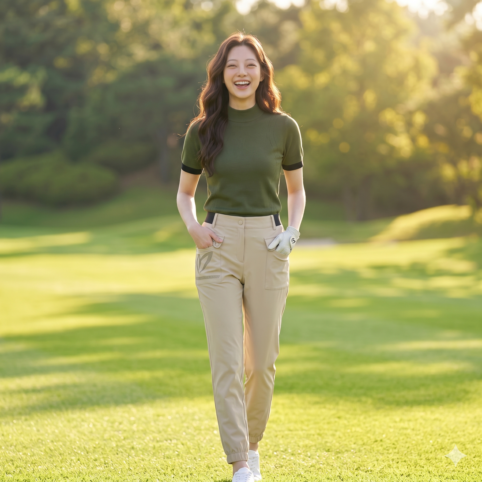 마스터바니 골프웨어 여성 조거 팬츠 메쉬 포켓 XUPF60225A - 상세 이미지 2