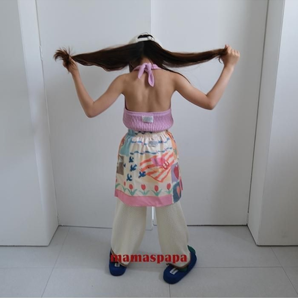 보아투 유아 마마스파파 버드스커트 S~M 여름 여아 치마 밴딩 레이어드 자매룩 데일리룩 - 상세 이미지 2