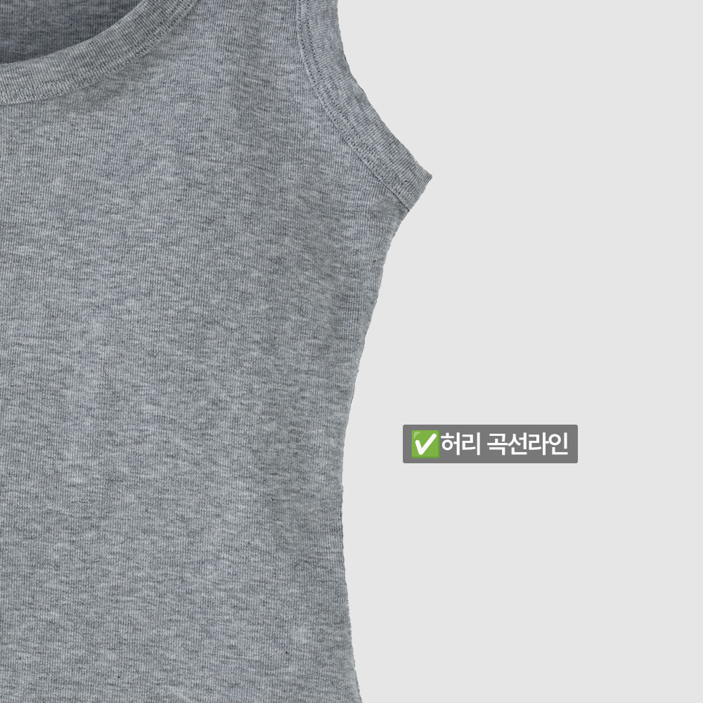 크롭나시 캡내장티셔츠 부유방커버 노브라티 - 상세 이미지 4