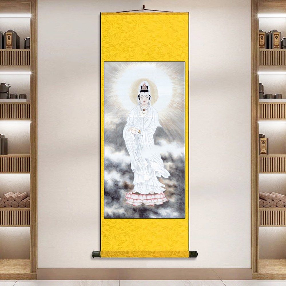 탱화 30CM 관음보살 족자 1 80 무속 실크화심실크화 음보살 대형 종교 선녀 법당그림 음보살 1 실크화심실크화 80 30CM - 상세 이미지 3