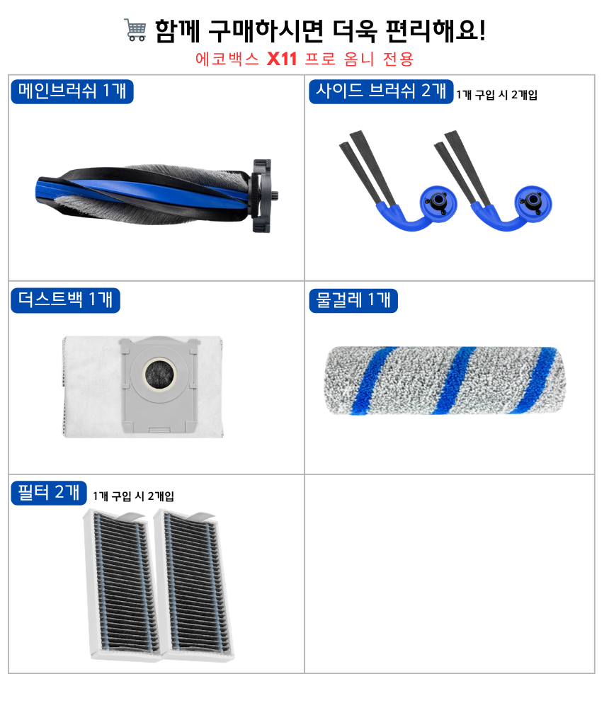 [호환] 에코백스 X11 프로 옴니 소모품 먼지봉투 더스트백 - 상세 이미지 2