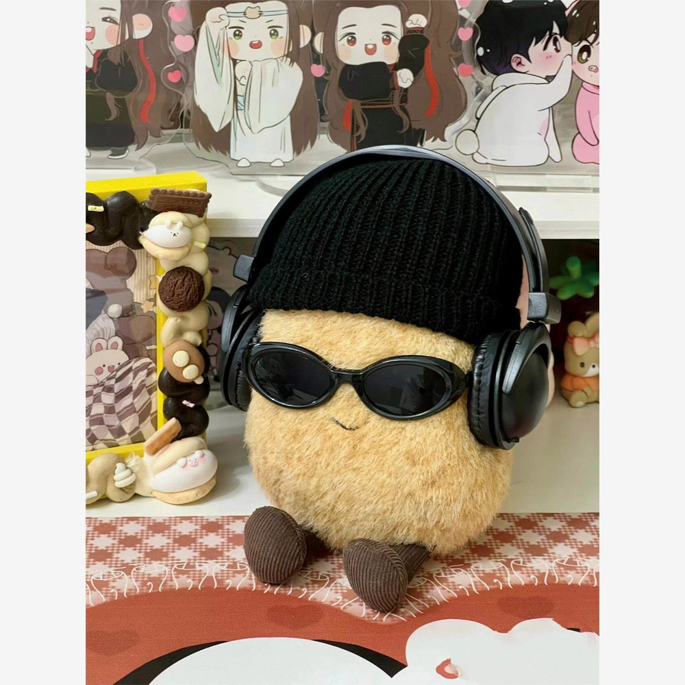 15cm 모자 옷세트 인형옷세트 왕감자인형 없음 폰 이어폰 왕감자 안경 10CM 프 이즈 안경세트 모노 화이트 선글라스 인형 미 프 이즈 - 상품 이미지