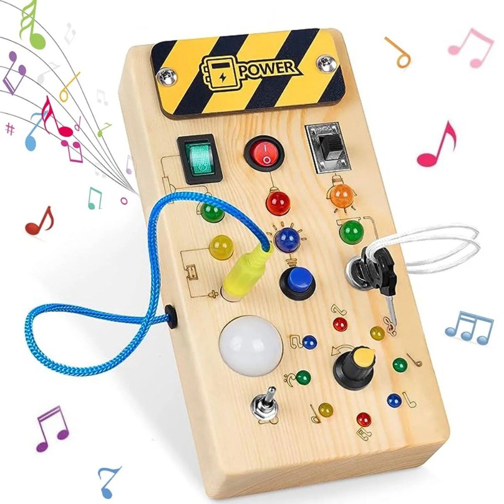 비행기 학습 감각 비지 Board 선물 보드 Wooden 버튼 Busy Wooden Busy Board - 상품 이미지