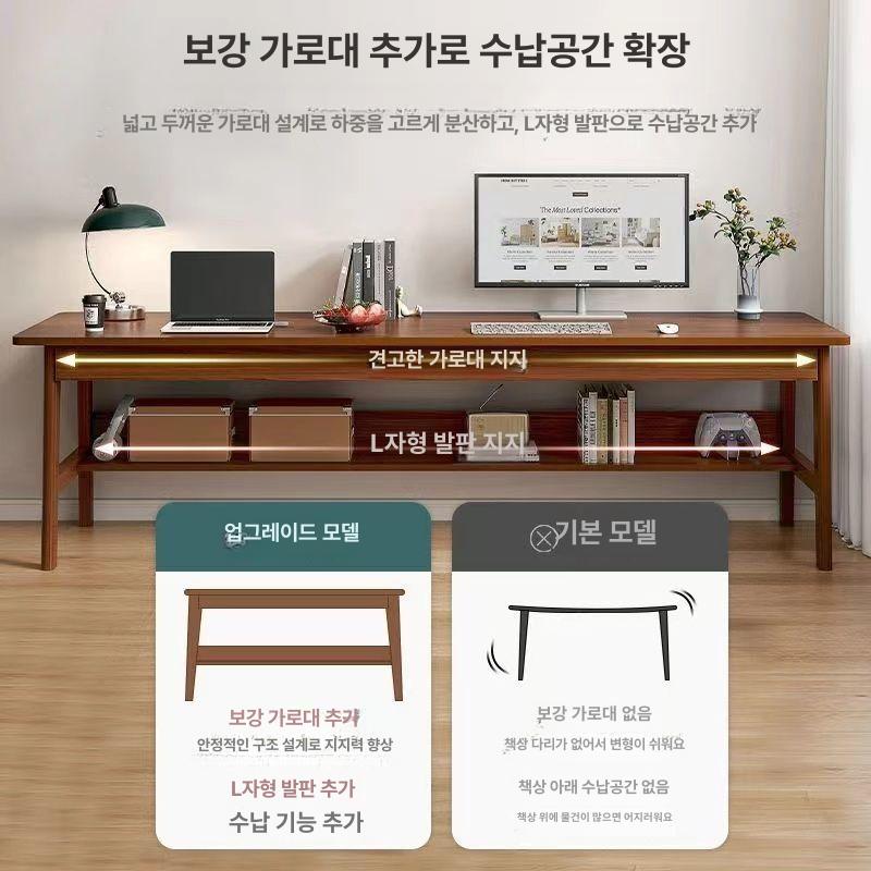 폭좁은책상 거실 창가 노트북 원목 간이 테이블 탁자 월넛 표준 80x55x75 - 상세 이미지 5