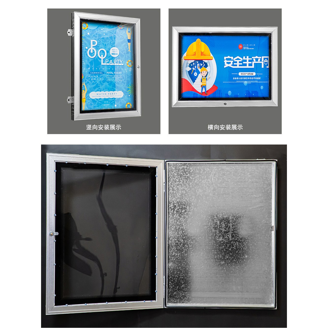 학원 회사 60x80cm 보드 공지사항 벽걸이형 야외게시판 대형 공고 나뭇결 외부게시판 - 상세 이미지 2