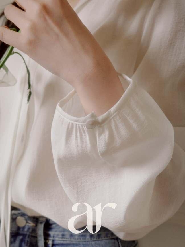 [자체제작] (MADE) 타이 긴팔 블라우스 bs8632 이미지 3