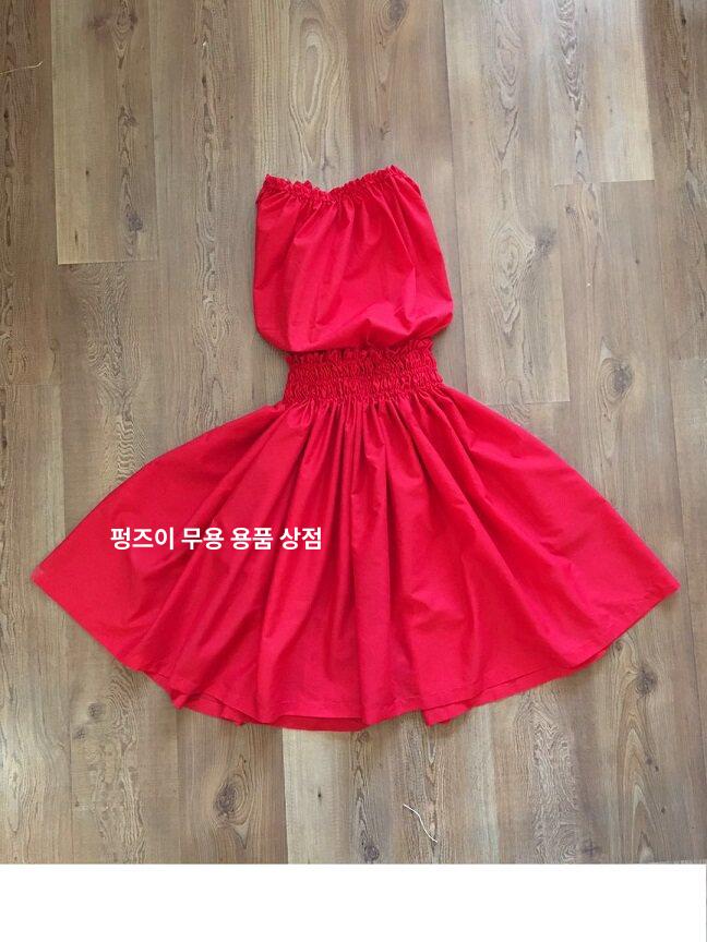파우스스커트 훌라 복장 하와이 전통 댄스 의상 롱치마 옐로우 (치마길이 70cm) - 상세 이미지 3