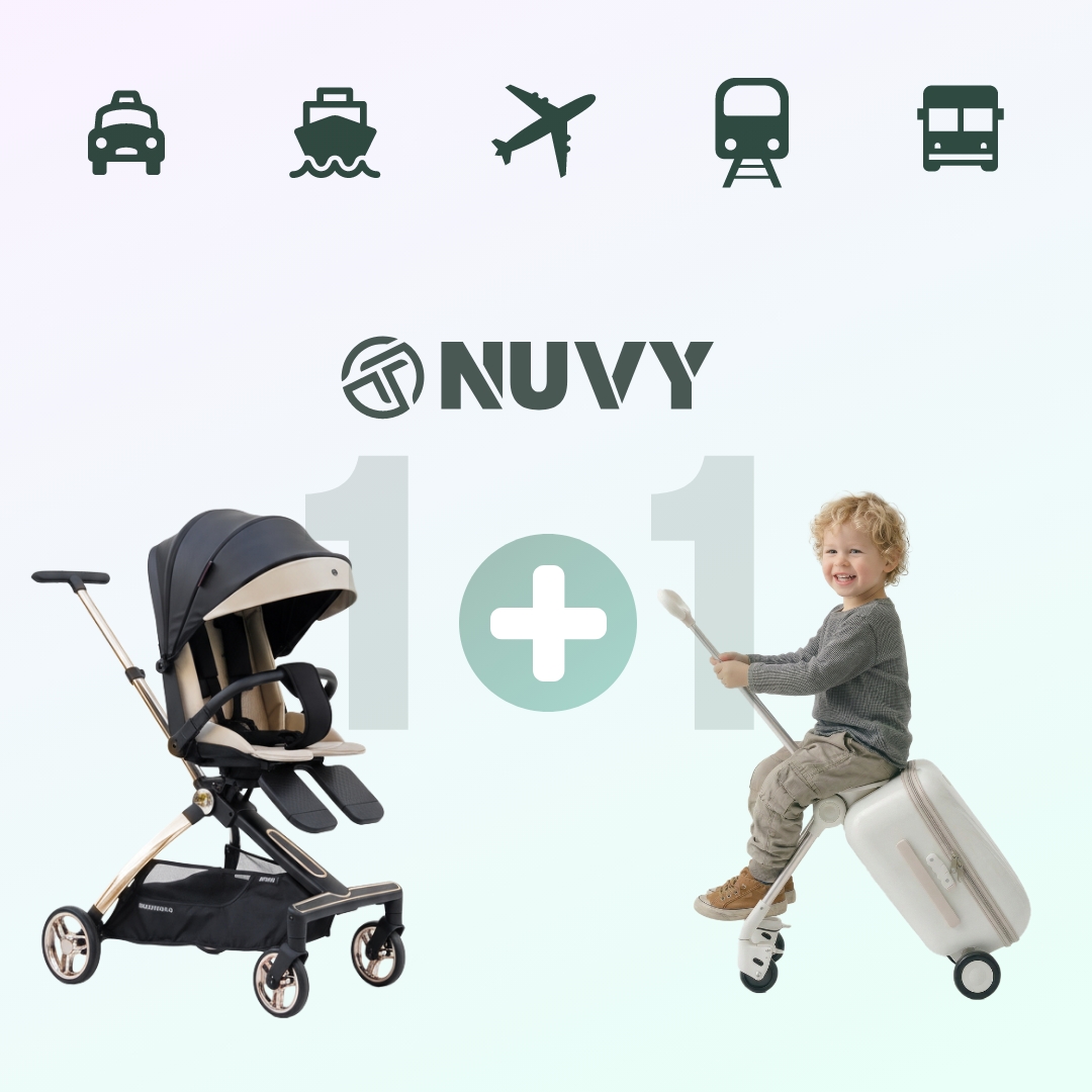 NUVY 1+1 트래블 기획세트 누비 트래블러T 타는 캐리어+트라이크 휴대용 유모차 여행 이미지 6