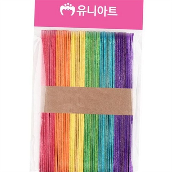 평평 나무 막대 색깔 나무 스틱 재료 공예 - 상품 이미지