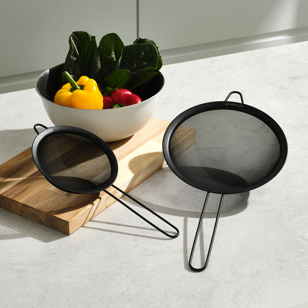 덴라이프 블랙캣츠 스텐 메쉬 원형 체망 2종세트 (14cm+20cm) - 상세 이미지 2