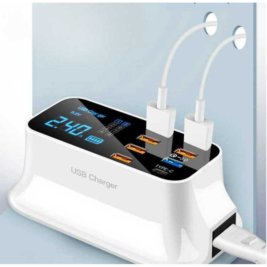 무성후 6포트 고속 25W 가용 충전 노트북 10구 고속충전 워치 멀티 USB 1 스마트 디지털 4인용 미니 퀵 충전 55W - 상품 이미지