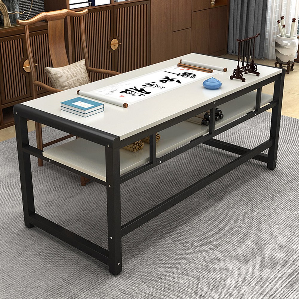 골동품 용품 화면 붓글씨 벼루 도구 거실 테이블 회화 서예 80x50x80cm 필방 블랙다리 골드오크 유리판 예술 골드오크 블랙다리 80x50x80cm - 상세 이미지 2