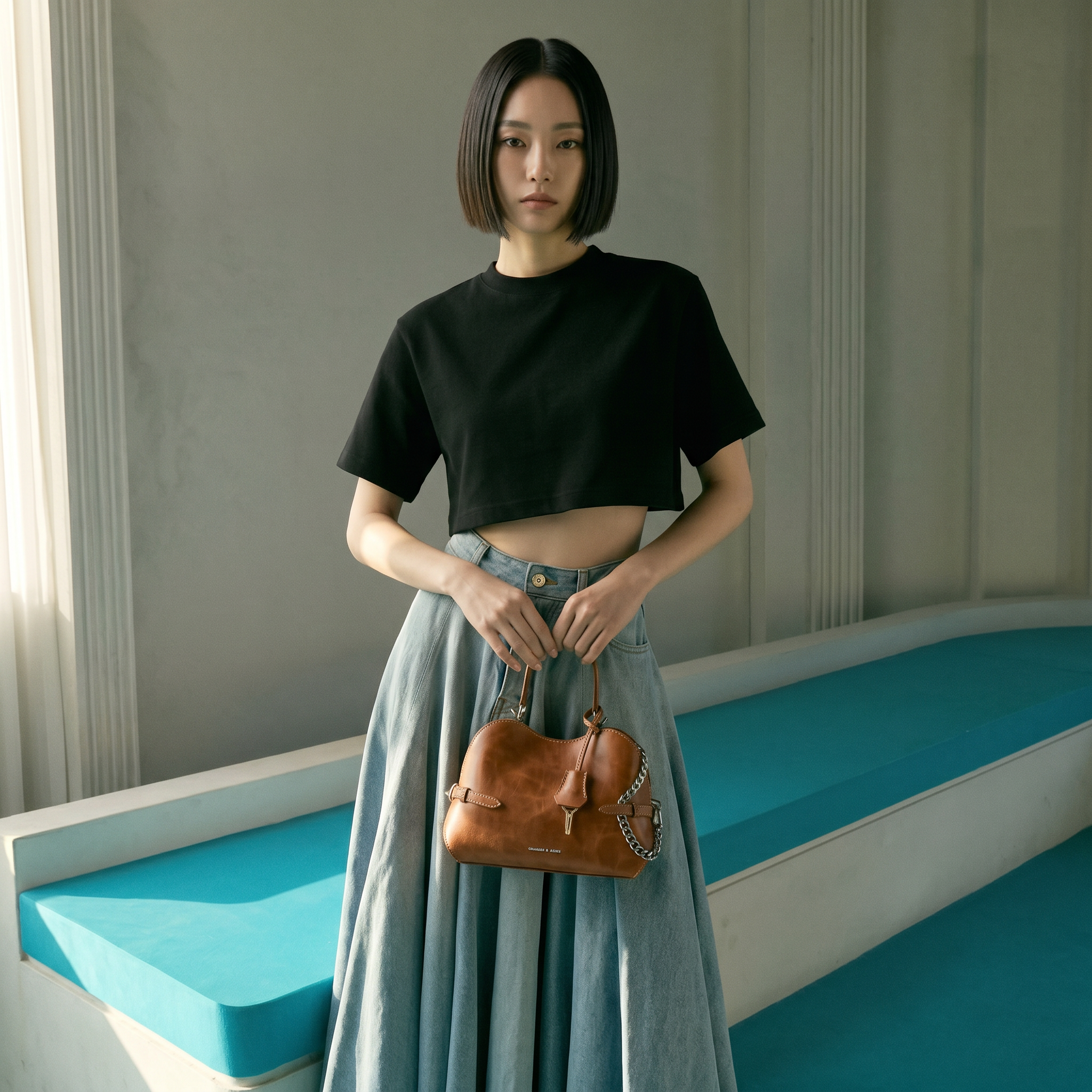 [찰스앤키스] 델피나 체인 사이드 벨트 토트백 2colors CK2-30271741 - 상품 이미지