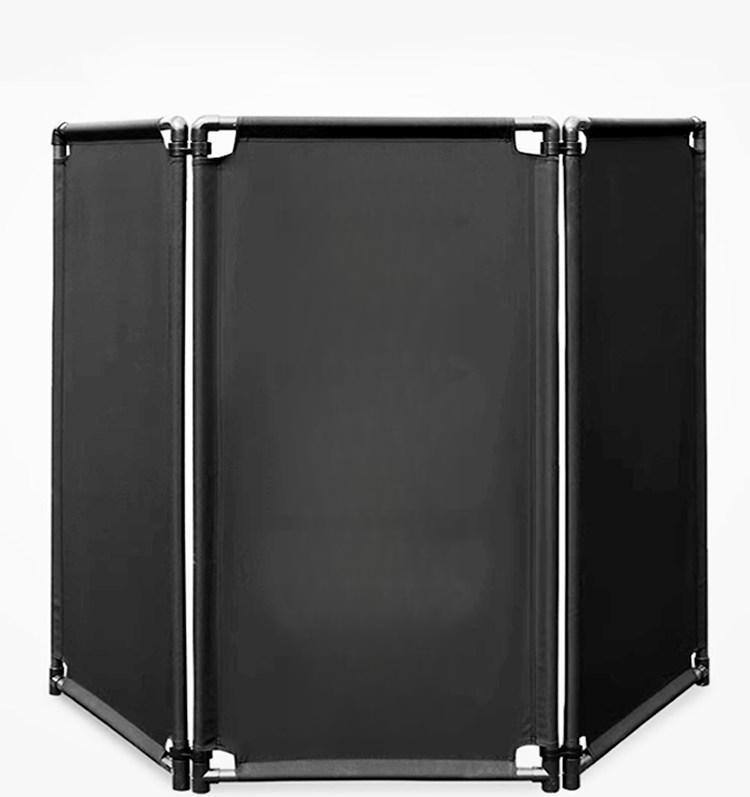 소형 접이식 패브릭 높이 파티션 휴대용 분리대 80cm PVC 58x120 퓨어블랙 - 상품 이미지