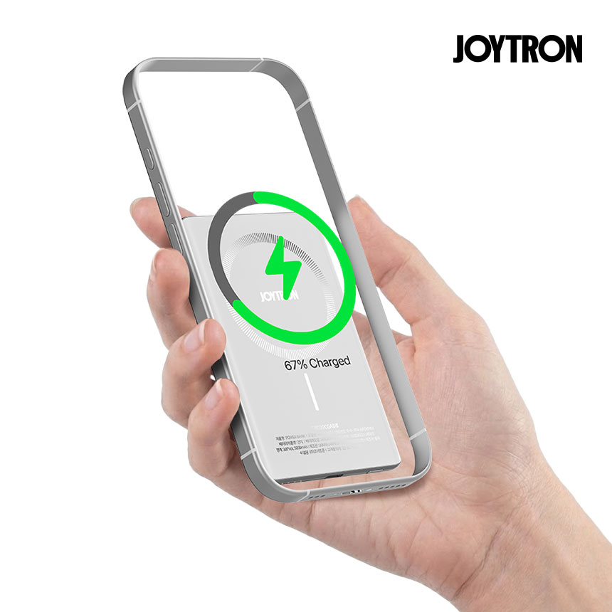 조이트론 초슬림 초경량 맥세이프 보조배터리 무선 고속충전 5000mAh 에어스킨50 라운드엣지 이미지 7