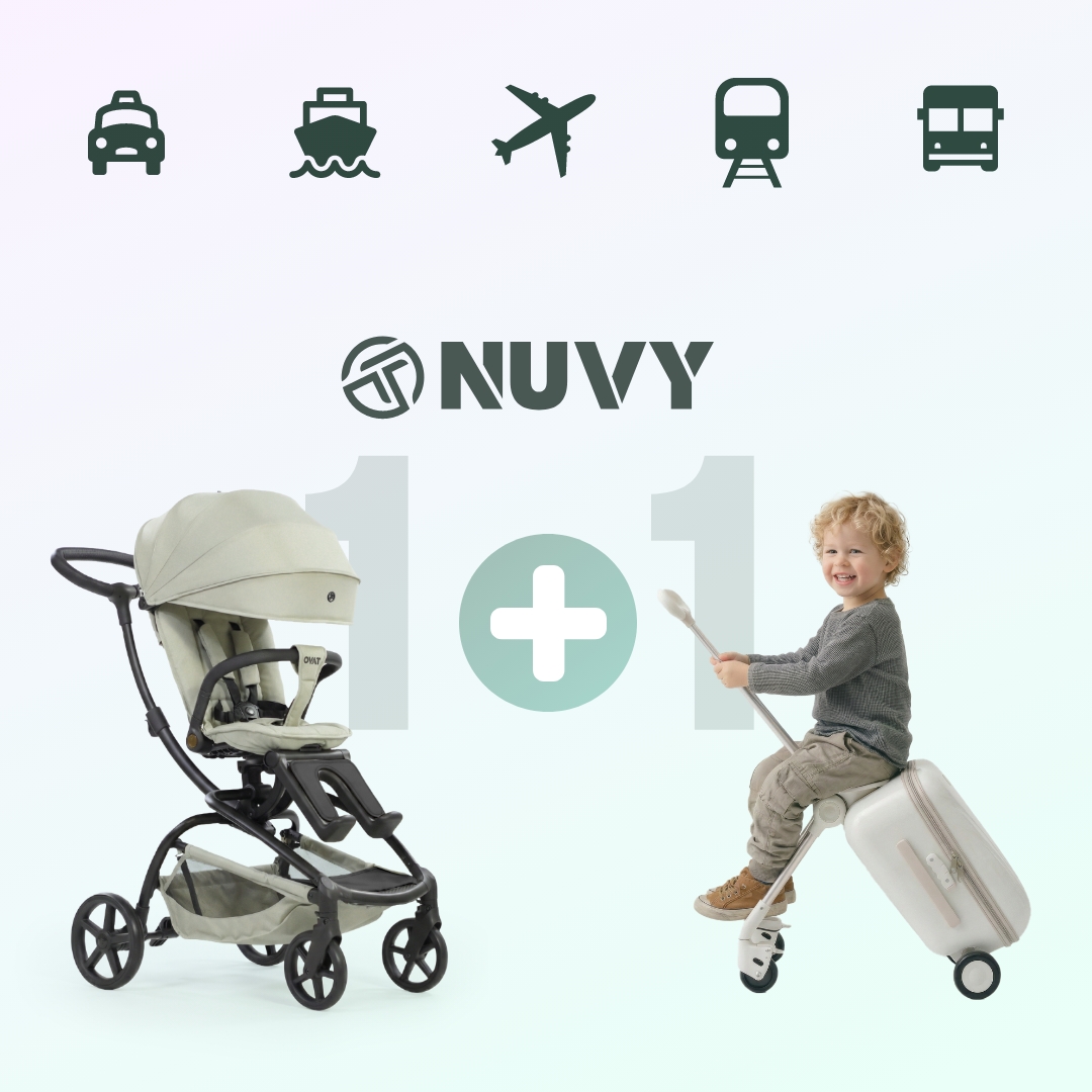 NUVY 1+1 트래블 기획세트 누비 트래블러T 타는 캐리어+트라이크 휴대용 유모차 여행 - 상세 이미지 3