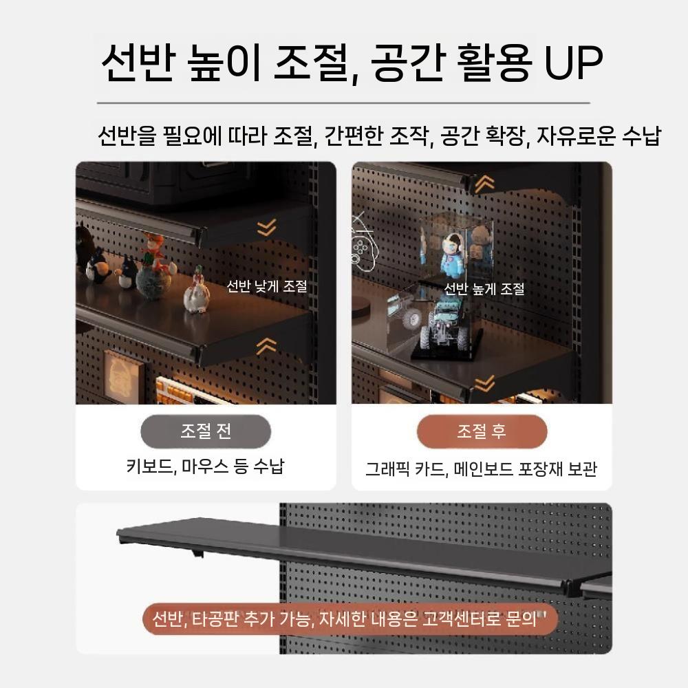 수납용 파티션 철제 벽면 타공판 걸이대 진열대 메쉬보드 메쉬망 벽걸이 타공판보드 스탠드 - 상세 이미지 2