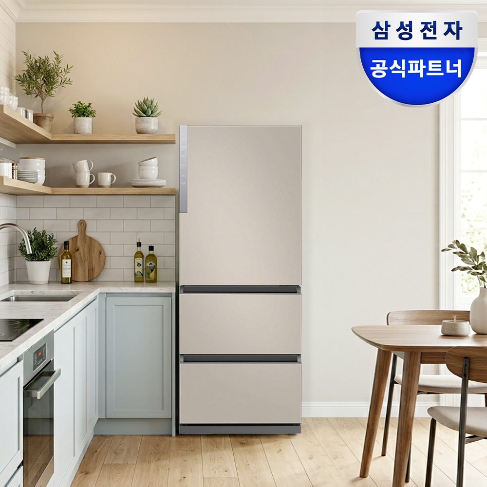 삼성 비스포크 김치냉장고 3도어 328L RQ33DG71J2ET 에센셜베이지 제품 이미지
