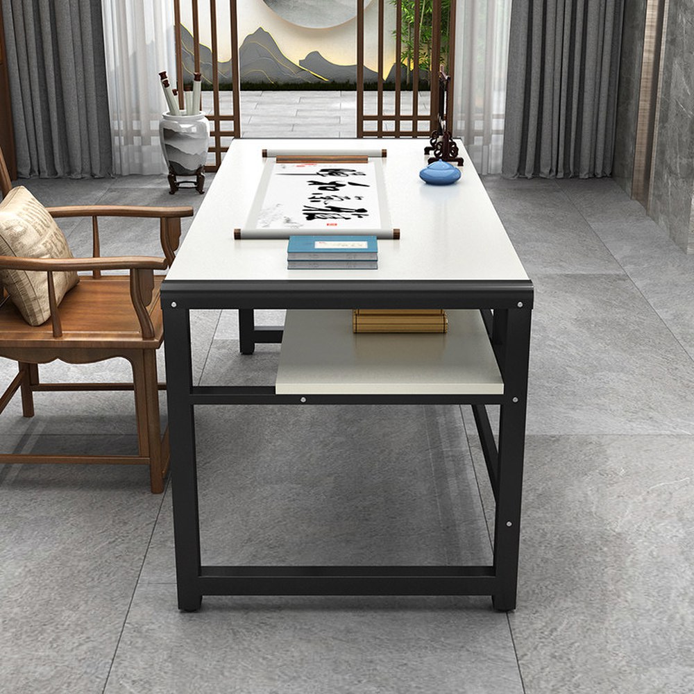골동품 용품 화면 붓글씨 벼루 도구 거실 테이블 회화 서예 80x50x80cm 필방 블랙다리 골드오크 유리판 예술 골드오크 블랙다리 80x50x80cm - 상세 이미지 3