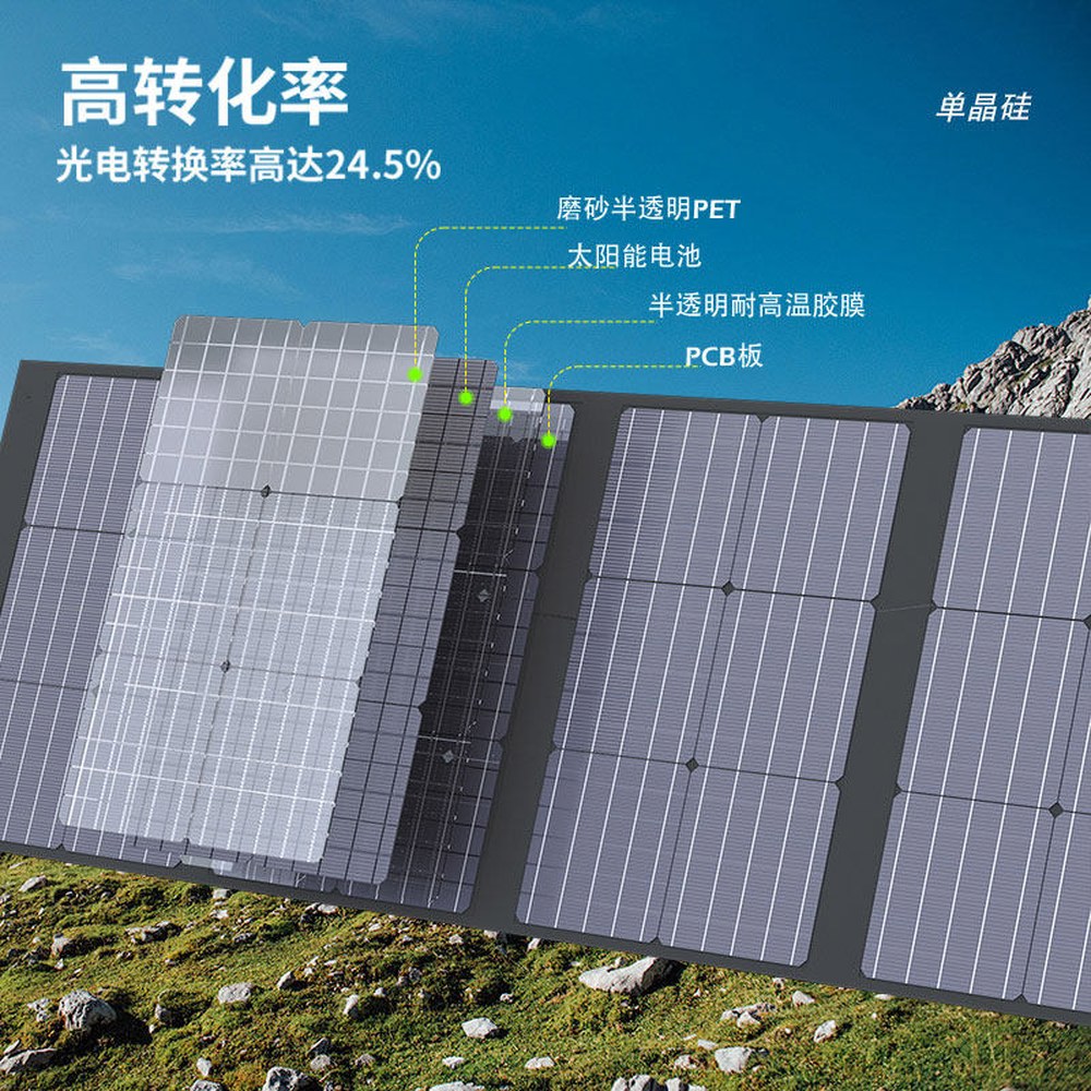 100W 200W 300W 태양광 충전기 충전판 캠핑용 휴대형 패널컨트롤러 접이식 패널 태양광 80W 패널 접이식 80W 접이식 태양광 패널 - 상세 이미지 3
