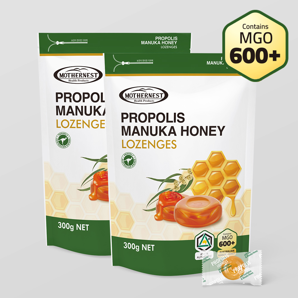 마더네스트 호주산 프로폴리스 마누카 허니 로젠지스 캔디 (MGO600+) 300g, 2개 - 상품 이미지