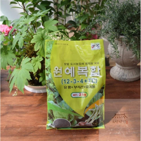소망상점 원예 복합 2Kg (12-3-4 TE) 유황 부식산 유기물 비료 딸기비료