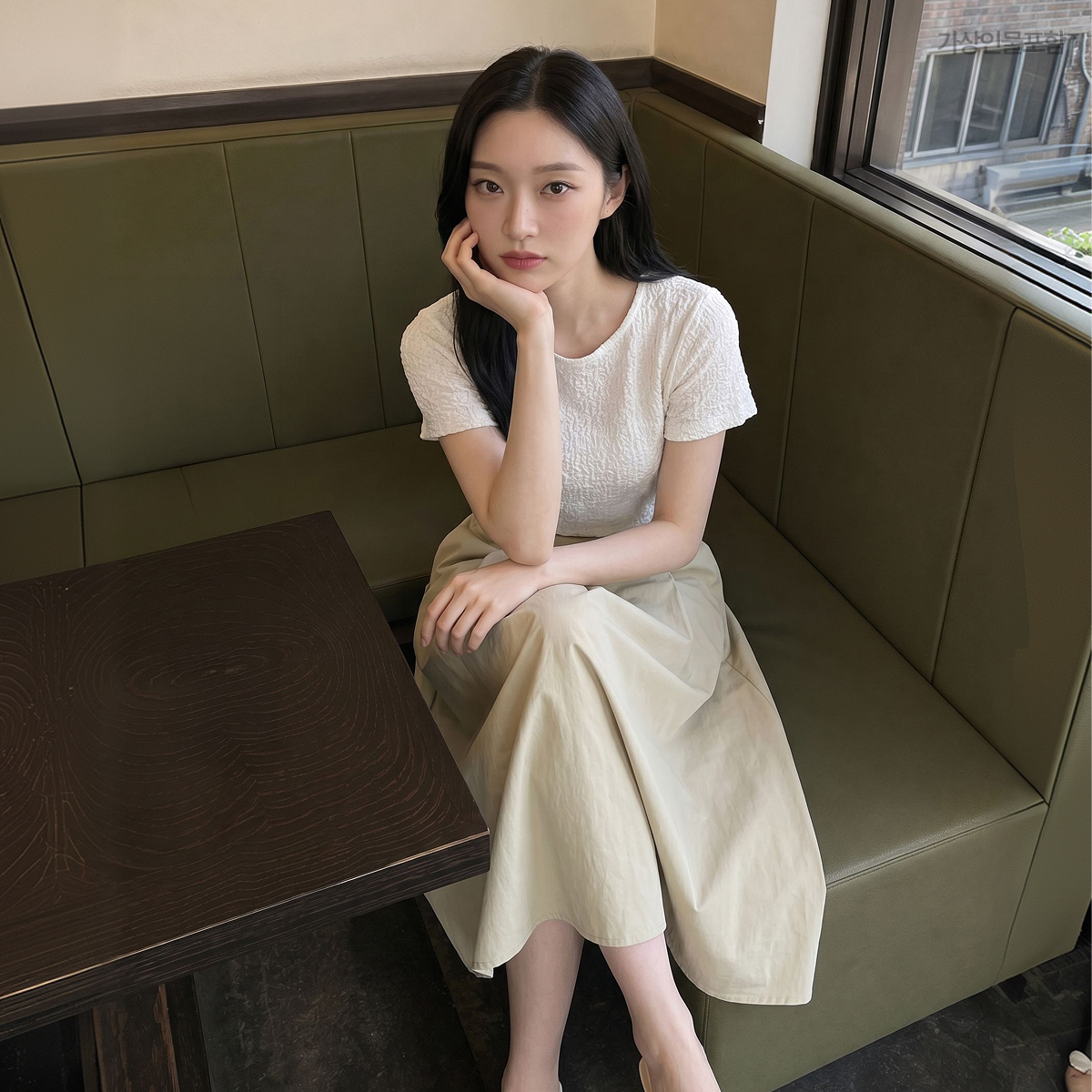 로엠 턱 디테일 A라인 롱스커트 RMWHG25R14 - 상품 이미지