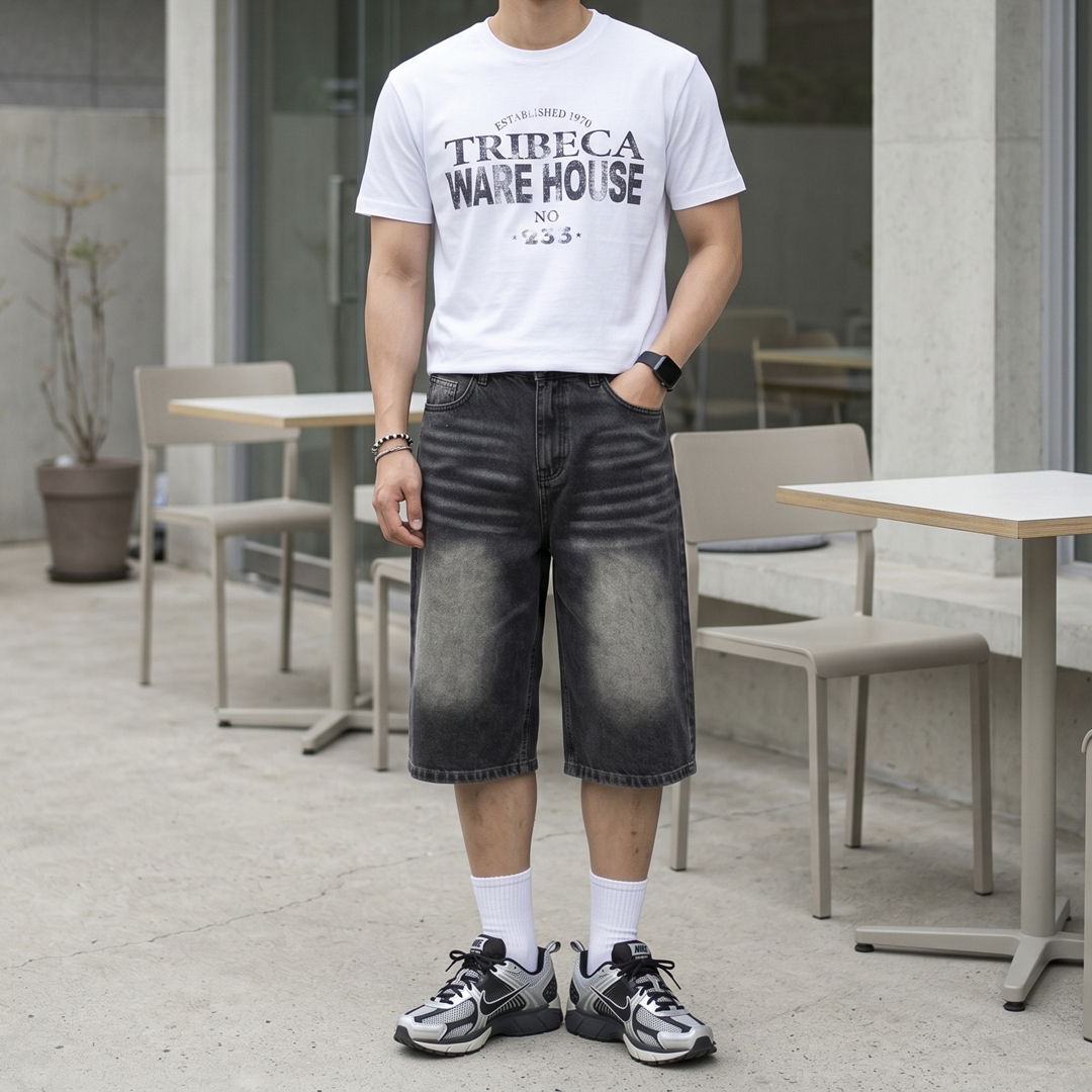 남자 크롭 머슬핏 반팔 웨어하우스 빈티지 프린팅 반팔티셔츠 이미지 6