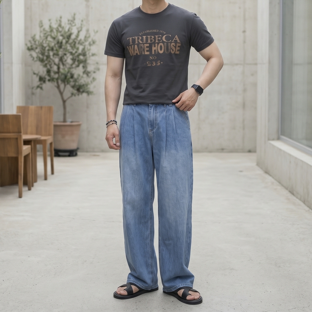 남자 크롭 머슬핏 반팔 웨어하우스 빈티지 프린팅 반팔티셔츠 이미지 8