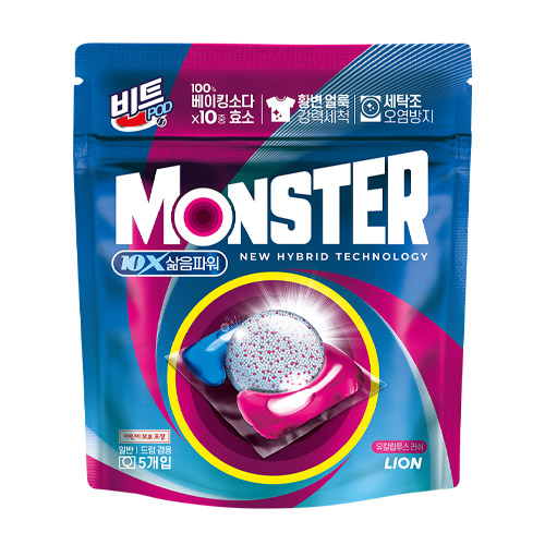 비트 캡슐세제 몬스터팟 10X 냄새케어 25입 2개+5입 증정 - 상세 이미지 2