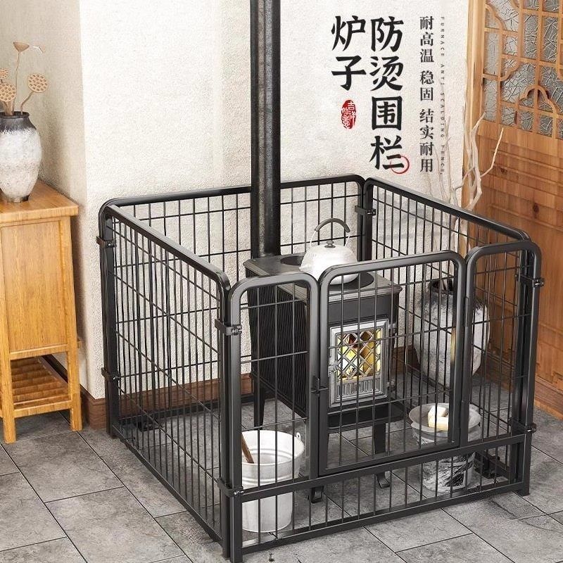 화목난로안전망 안전가드 난로펜스 연통 캠핑 접이식 불멍 장작 플콘 벽난로 가정용 펠렛 스텐 화이트 4장 길이 50 폭 50 높이 - 상세 이미지 3