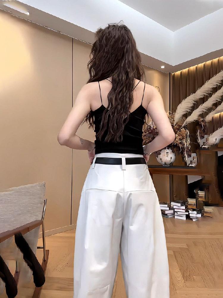 르넬 남방 퍼프 셔링 핀턱 단품 긴팔 셔츠 시스루 반팔 배색 블라우스 퍼프소매 여름 여성 흰바지 S - 상세 이미지 3