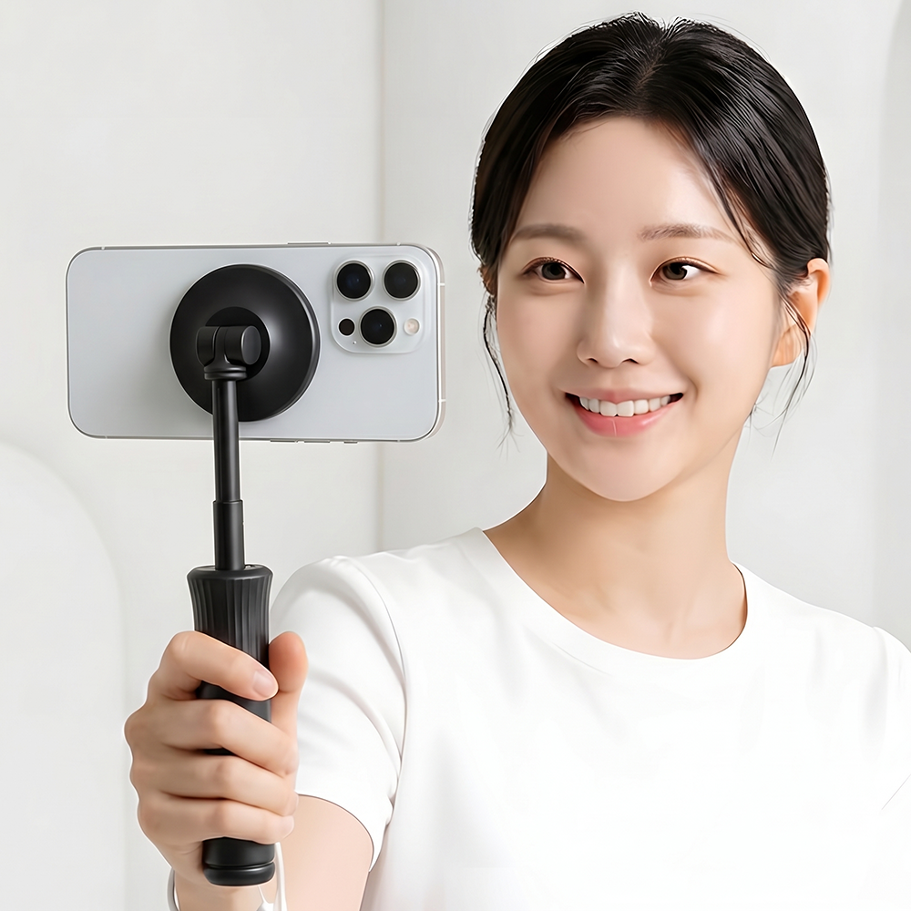 맥세이프 미니 가벼운 셀카봉 삼각대 블랙 - 상품 이미지