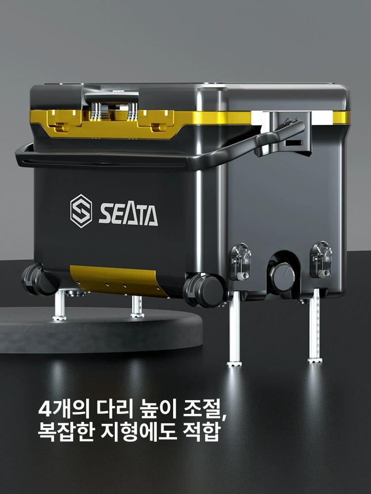 낚시 캐리어 대형 아이스박스 바퀴달린 쿨러박스 블랙앤레드 - 상세 이미지 5