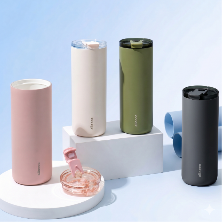 도자기 텀블러 차량용 텀블러 세라믹 텀블러 빨대 텀블러 알로꼬 600ml
