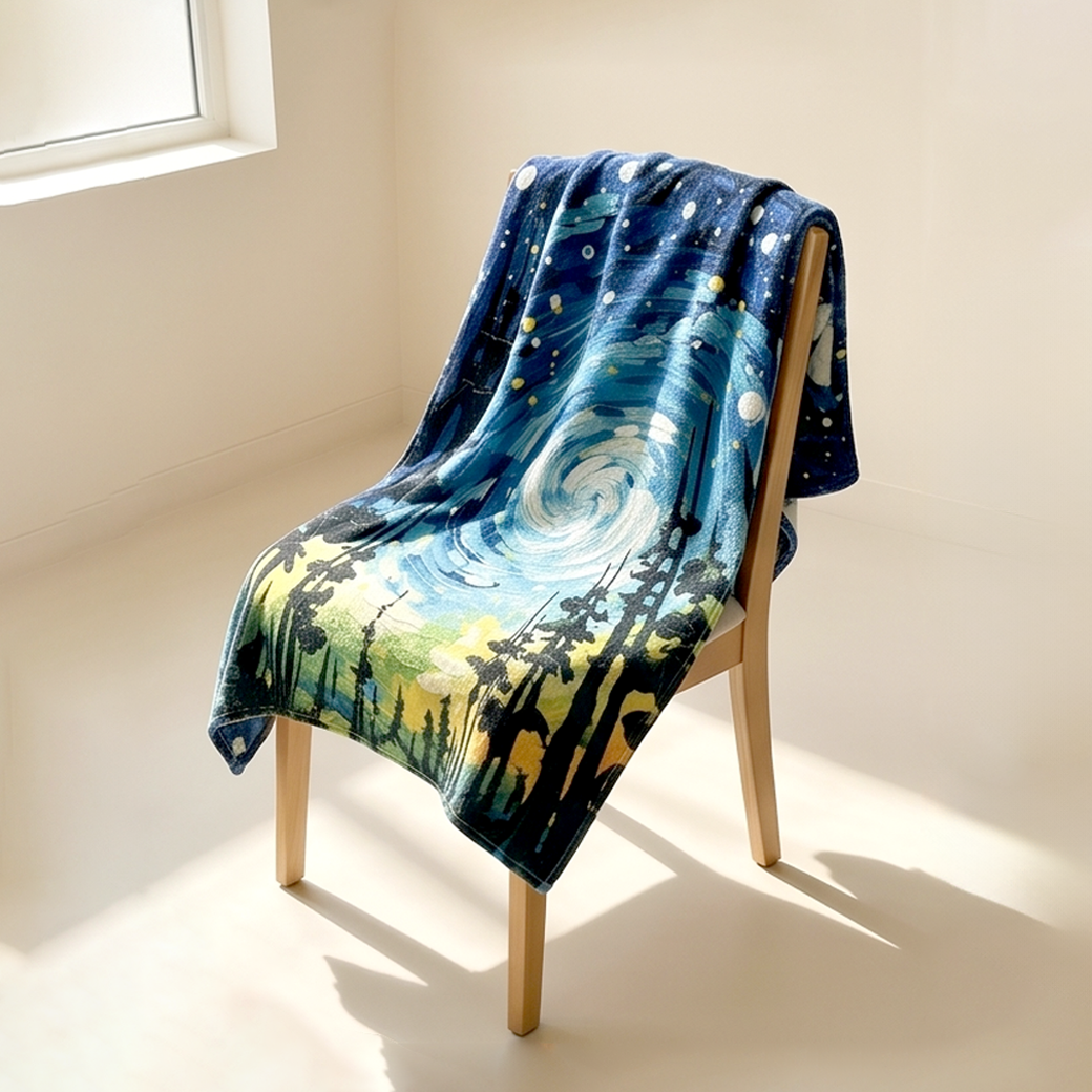 극세사 담요 사계절 여름 블랑켓 무릎담요 명화 쇼파 블랭킷 유화, 130x150cm - 상세 이미지 3