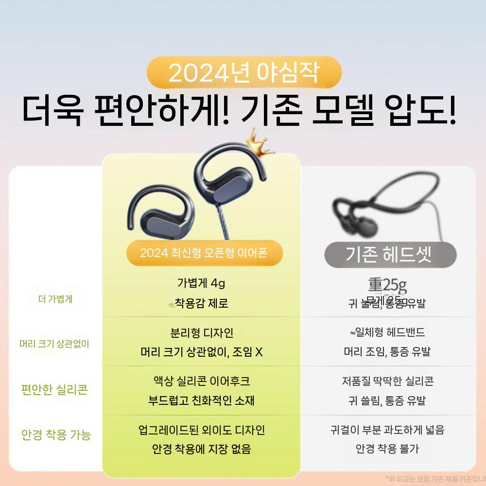인이어 게이밍 고음질 골전도 휴대폰 컴퓨터 무선 유선 오픈형 무선이어폰 이어폰 블루투스 3.5mm 2.2m - 상세 이미지 3