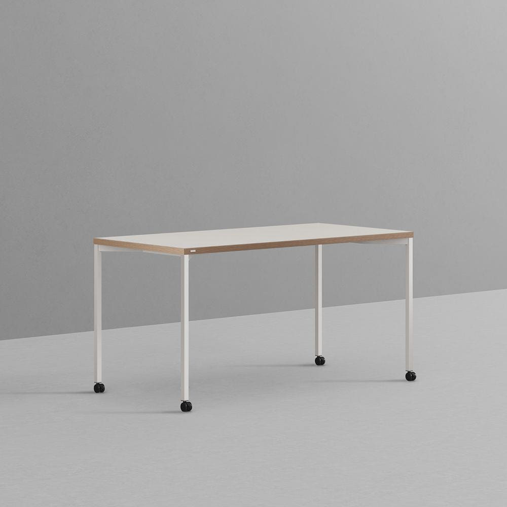 데스커 베이직책상 이동형 1400x700mm, 화이트 - 상품 이미지
