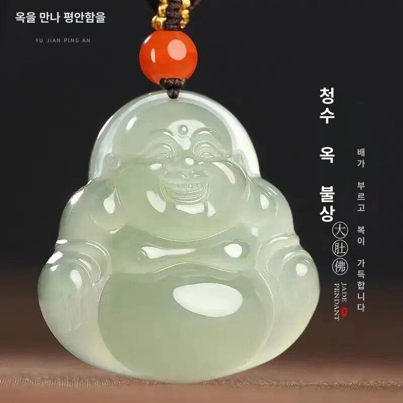 수호신 목걸이 원석 관음보살 행운 팬던트 장식 액세서리 화이트 전투용 용 관음 - 상세 이미지 3
