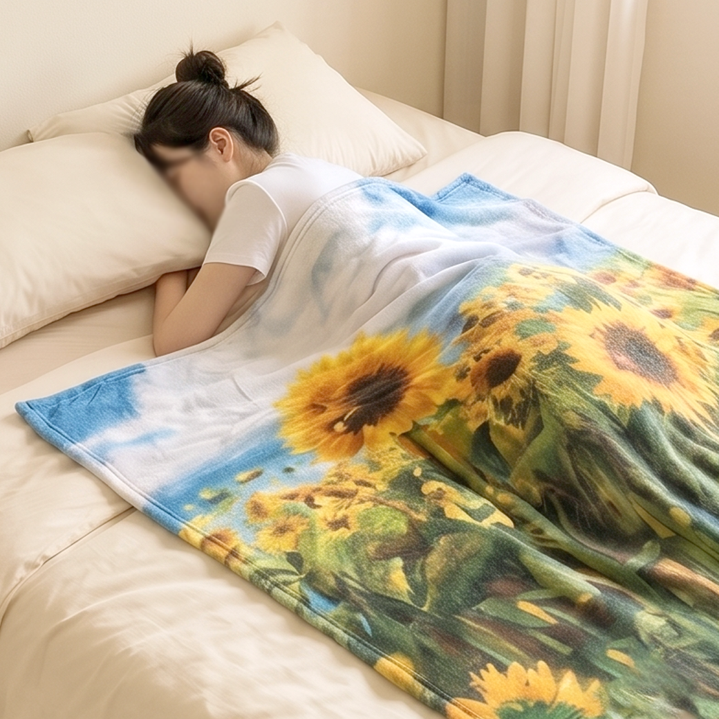 극세사 담요 사계절 여름 블랑켓 무릎담요 명화 쇼파 블랭킷 해바라기, 130x150cm 이미지 6