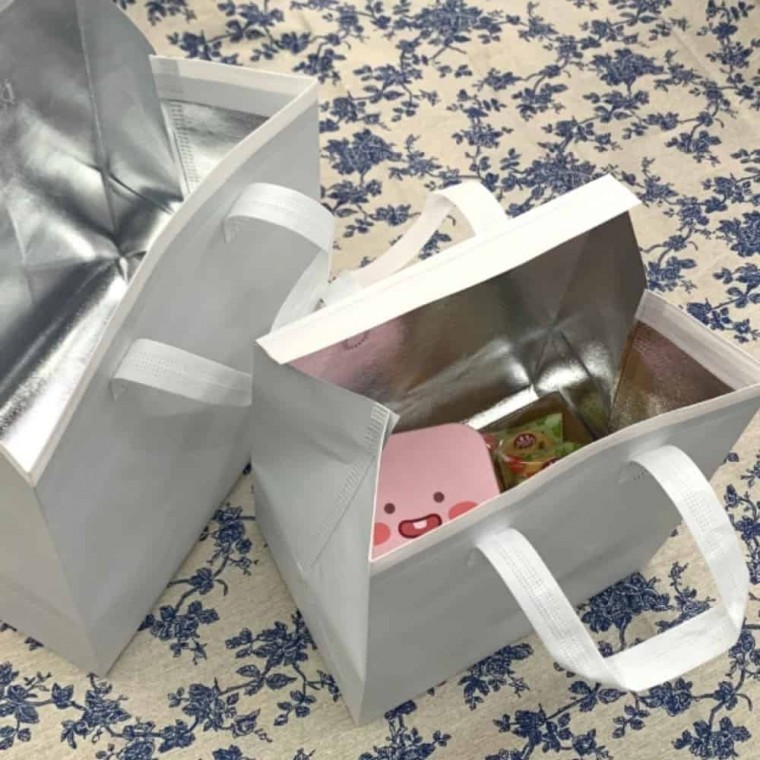 보온보냉 쇼핑백 화이트 대 도시락보냉백 보온보냉팩 - 상품 이미지