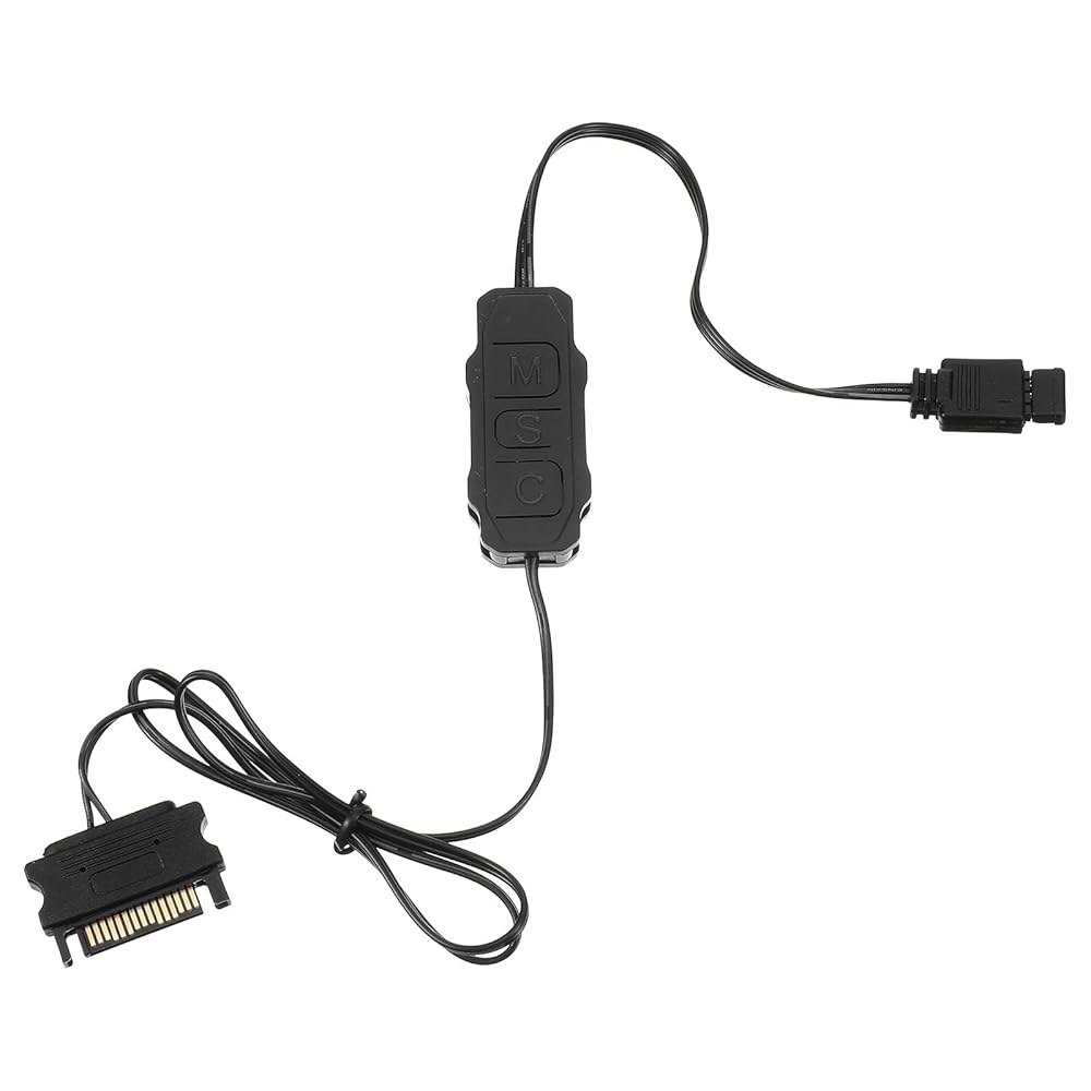 ARGB PC 팬 컨트롤러 키트, 5V 3PIN 컴퓨터 SATA 직접 공급 전원 RGB 팬, 라이트 스트립 플레이트용 다중 조명 모드 제어 - 상품 이미지