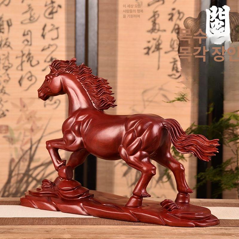원목 공예품 장식품 붉은말 목각 모형 목조 대형 성공 레드로즈우드 말 15cm - 상세 이미지 3