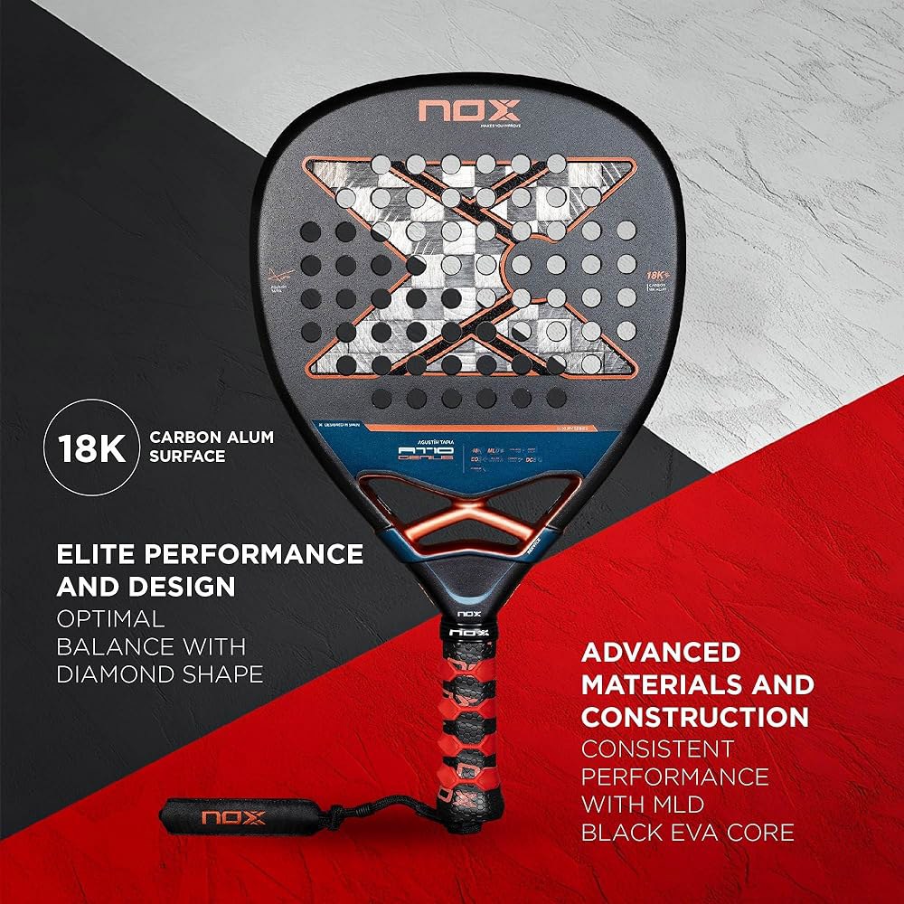 Racket AT10 Genius Attack 18K Agustin 파델 포함 모양 스핀 Tapia 럭셔리 알루미늄 팔라 독점 플랩 2025 블랙 기술 EVA 제작 EOS MLD - 상세 이미지 2
